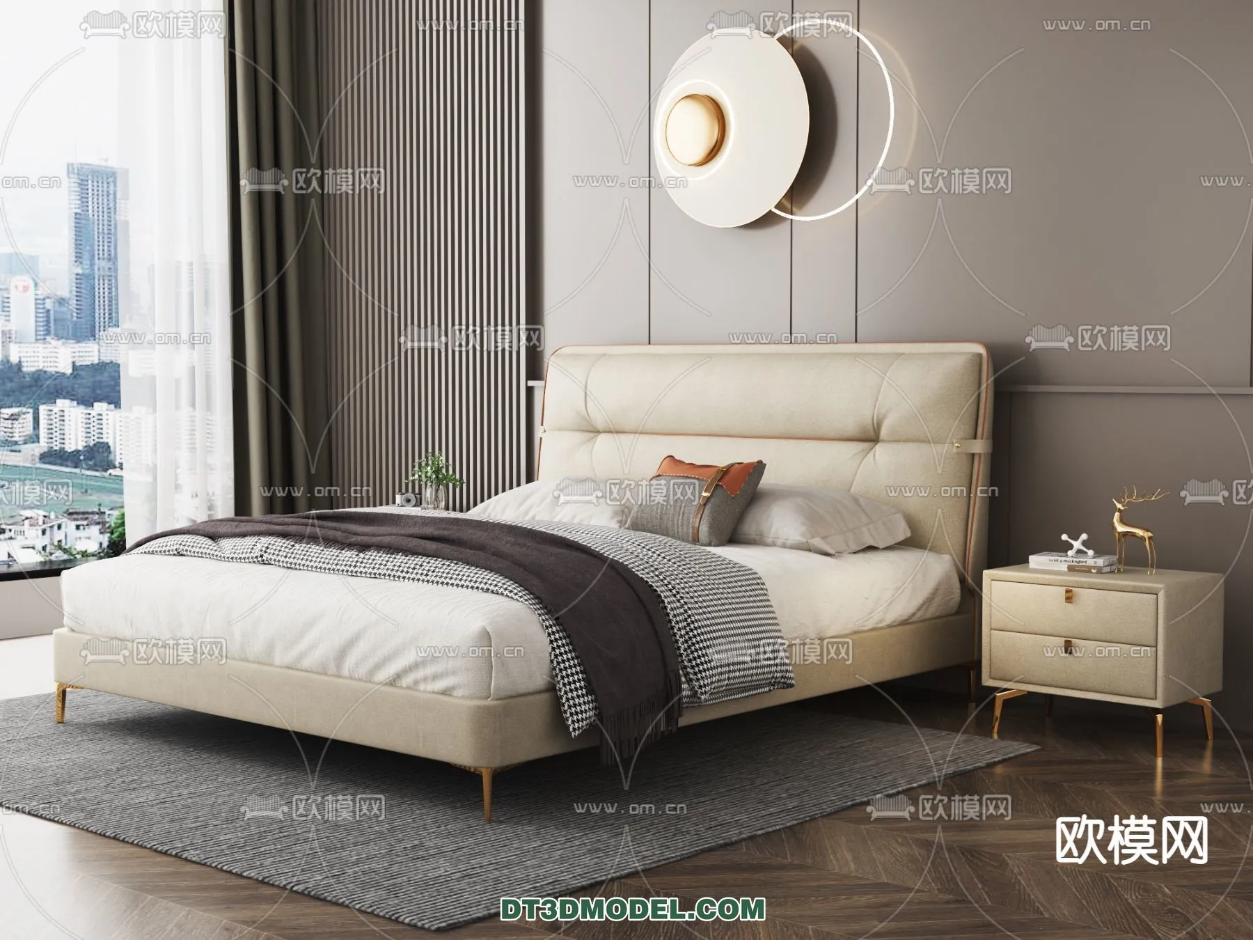 FURNITURE – BED – 3D Model For Interior Design – 2230