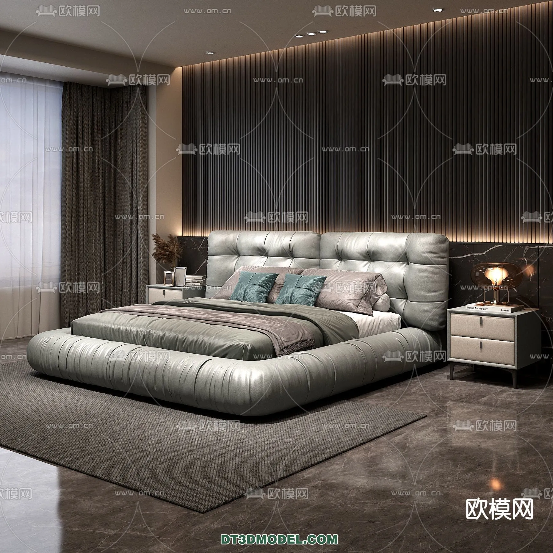 FURNITURE – BED – 3D Model For Interior Design – 2233