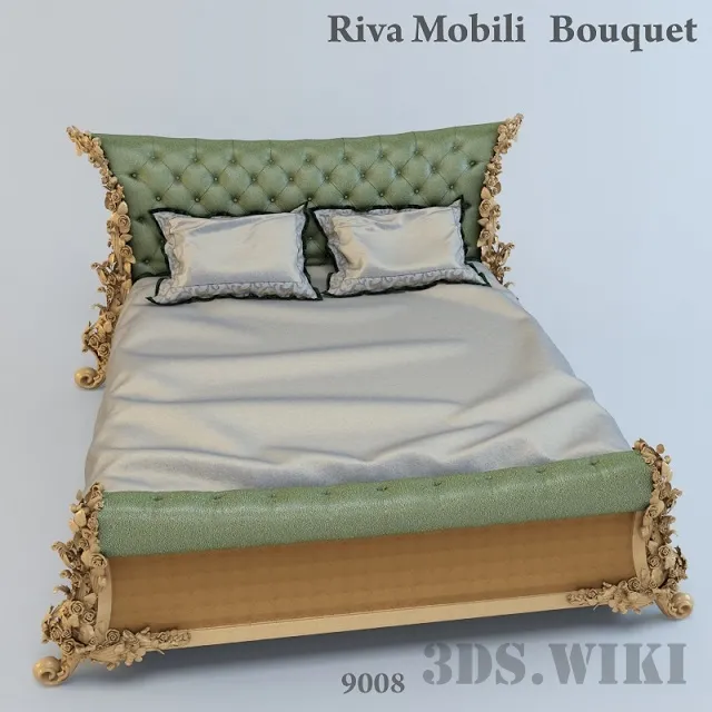 furniture – Bed 9008 Riva Mobili D`Arte – Bouquet Collection 3D Model