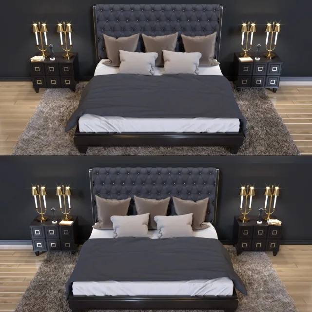 furniture – Bed and bedside table Ferre Home 3D Model furniture – Bed and bedside table Ferre Home 3D Model