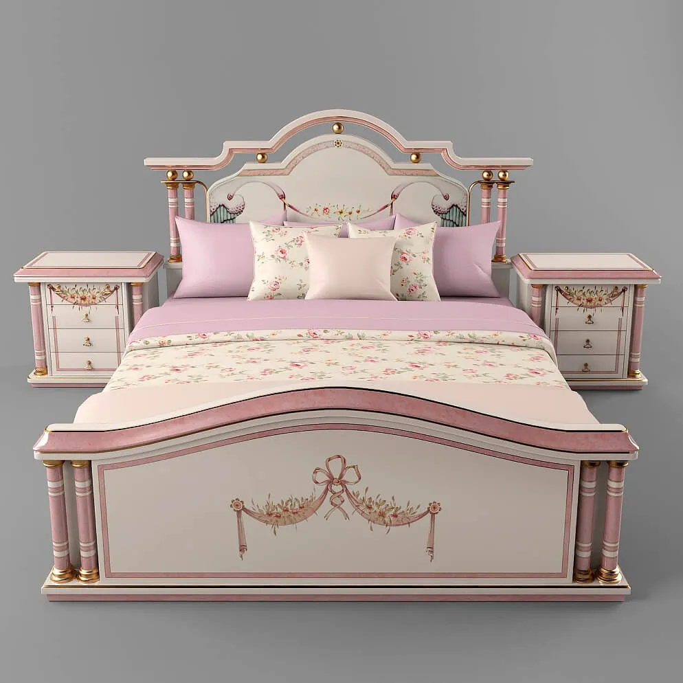 furniture – Bed and chest of drawer classic 3D Model furniture – Bed and chest of drawer classic 3D Model