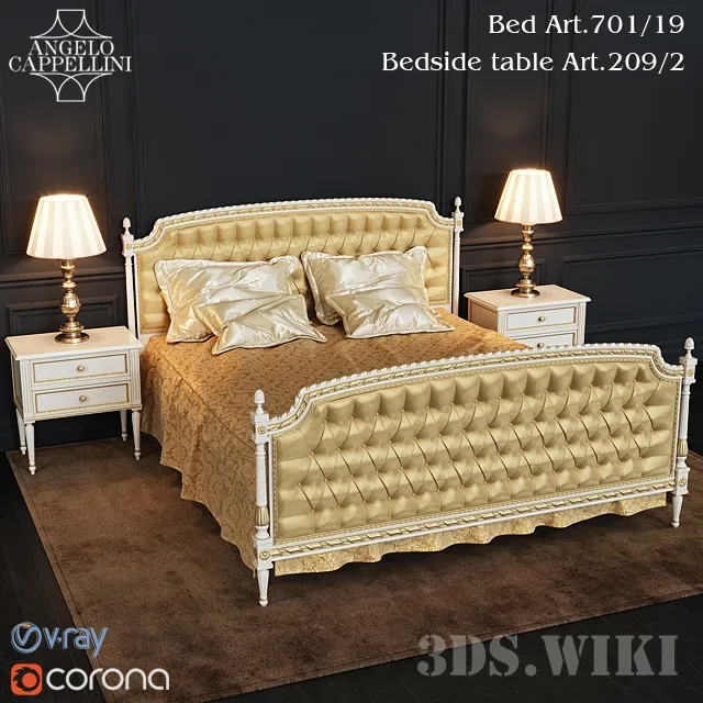 furniture – Bed ANGELO CAPPELLINI Salieri 0701 3D Model