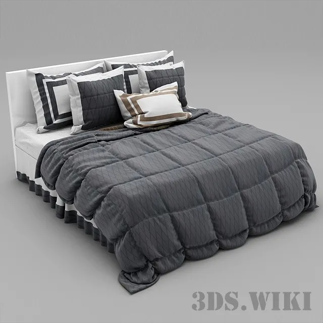 furniture – Bed bedspread and pillows 3D Model