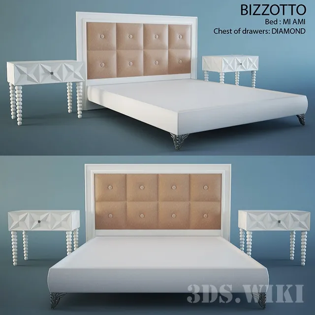 furniture – Bed BIZZOTTO MI AMI DIAMOND 3D Model furniture – Bed BIZZOTTO MI AMI DIAMOND 3D Model