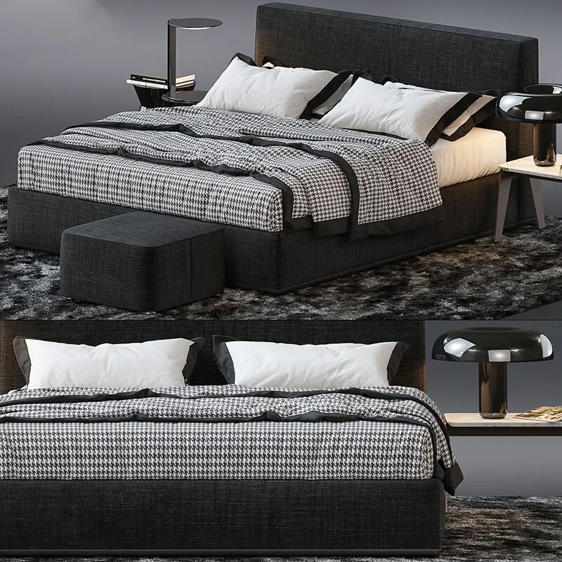 furniture – Bed by Minotti 378 3D Model