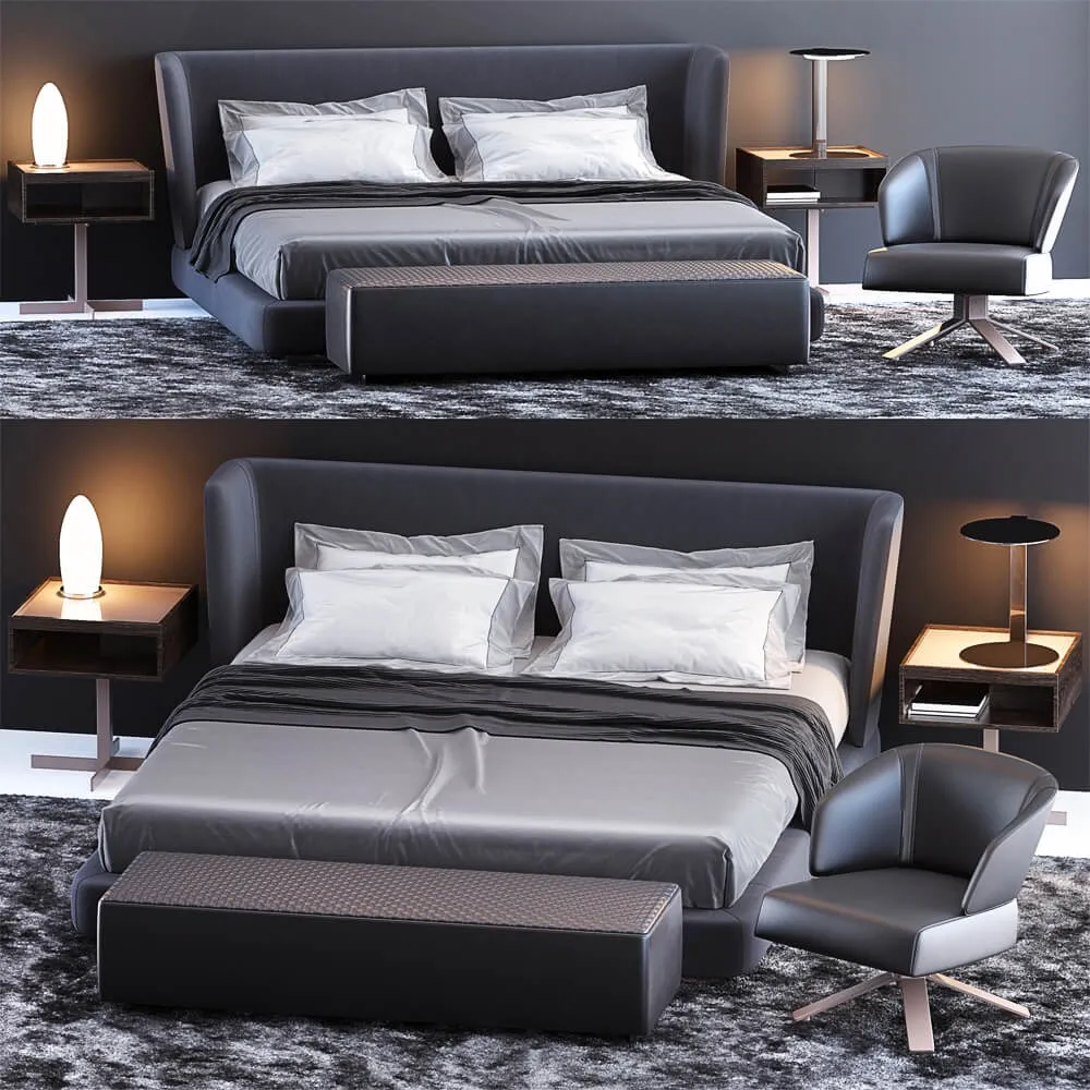 furniture – bed  by MINOTTI 4978 3D Model