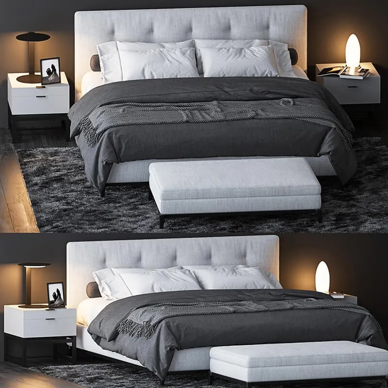 furniture – Bed by Minotti 7005 3D Model