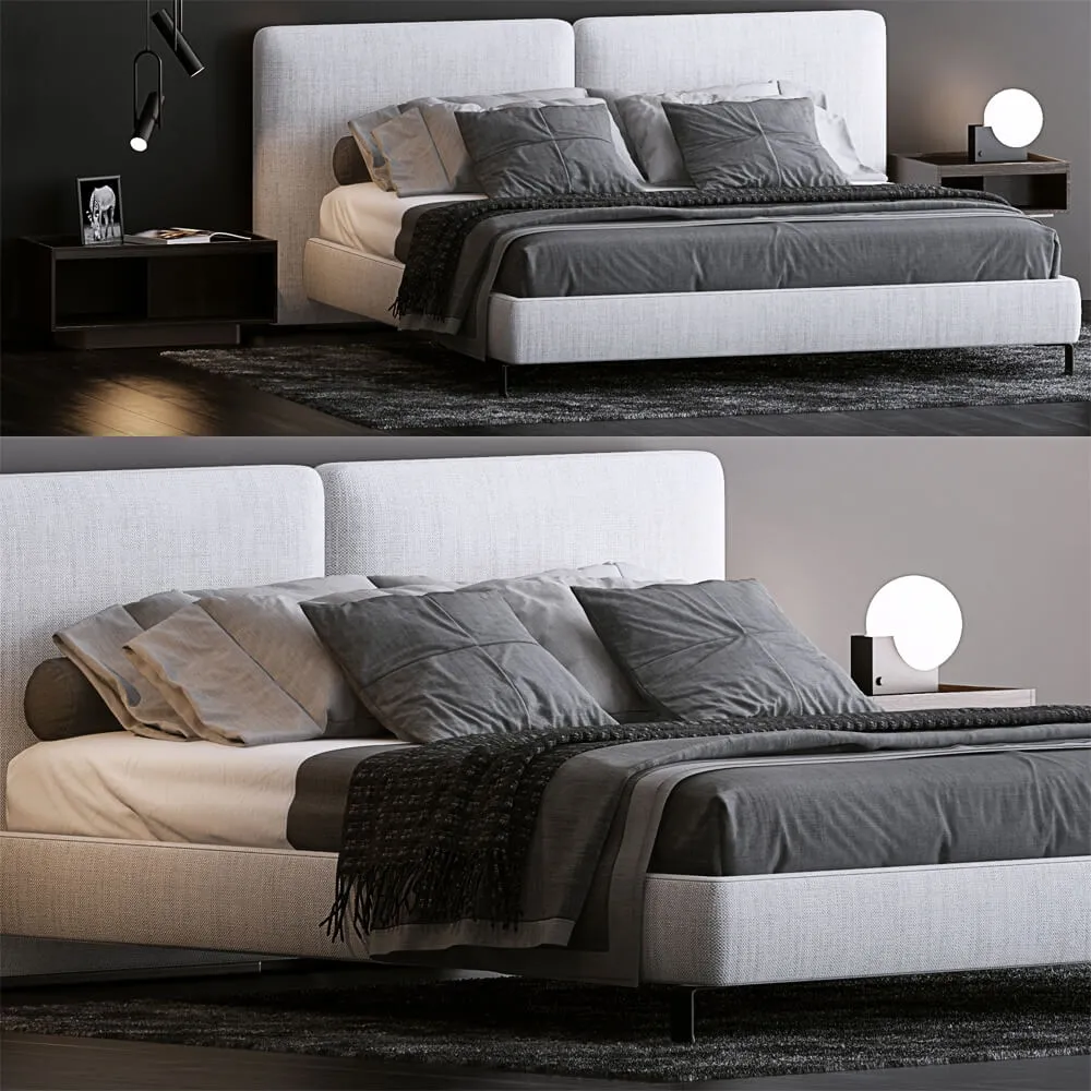 furniture – Bed by Minotti 8612 3D Model