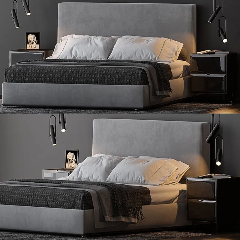 furniture – Bed by Minotti 9158 3D Model