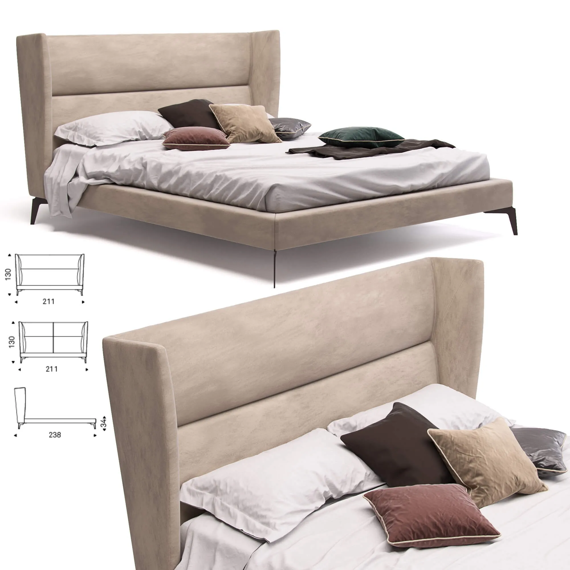 furniture – Bed Cattelan Italia Ludovic 3D Model furniture – Bed Cattelan Italia Ludovic 3D Model