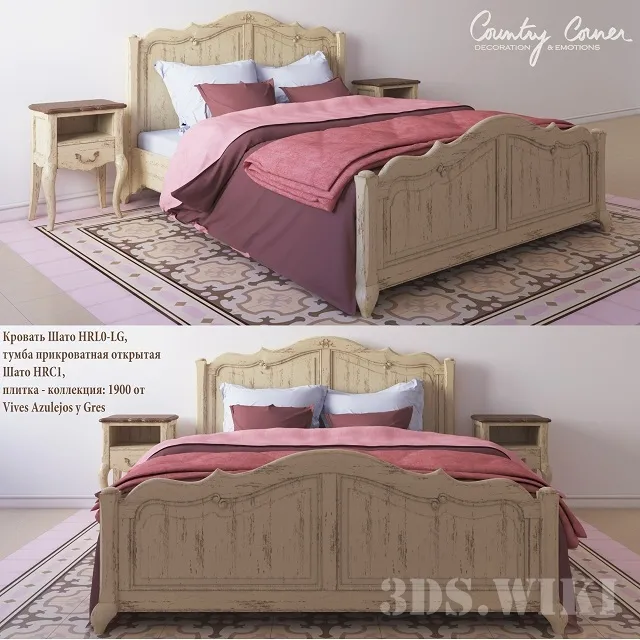 furniture – Bed Chateau (Chateau) HRL0-LG and bedside table Chateau HRC1 3D Model furniture – Bed Chateau (Chateau) HRL0-LG and bedside table Chateau HRC1 3D Model