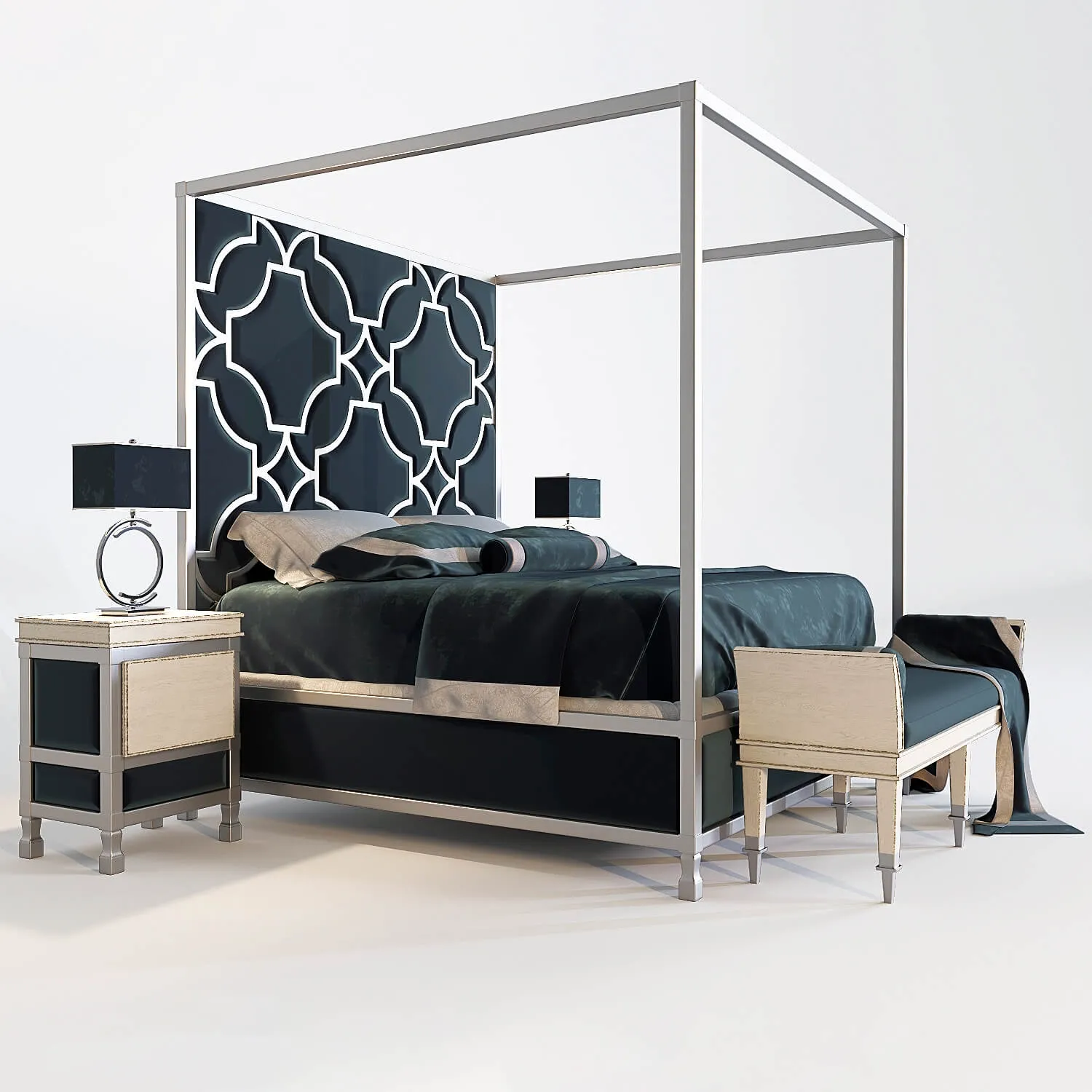 furniture – Bed collection Domaine Blanc 3D Model