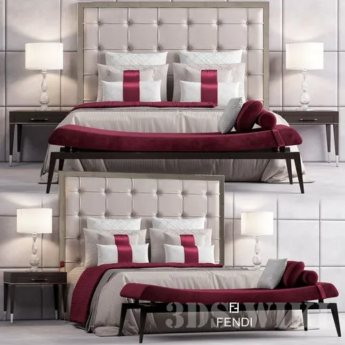furniture – Bed FENDI CASA SAVILE 3D Model furniture – Bed FENDI CASA SAVILE 3D Model