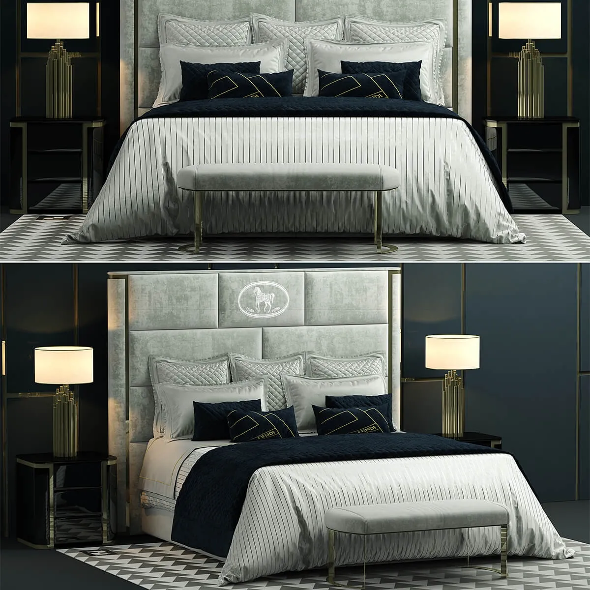 furniture – Bed Fendi Montgomery 3D Model furniture – Bed Fendi Montgomery 3D Model