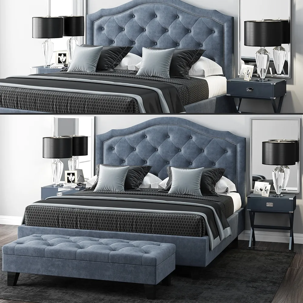 furniture – Bed LuXeo Brentwood Queen 1 3D Model furniture – Bed LuXeo Brentwood Queen 1 3D Model