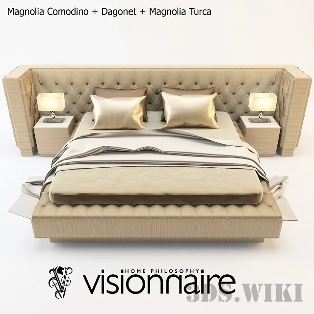 furniture – Bed Magnolia Comodino + Dagonet + Magnolia Turca 3D Model furniture – Bed Magnolia Comodino + Dagonet + Magnolia Turca 3D Model