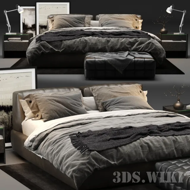 furniture – Bed Poliform Bolton 3D Model furniture – Bed Poliform Bolton 3D Model