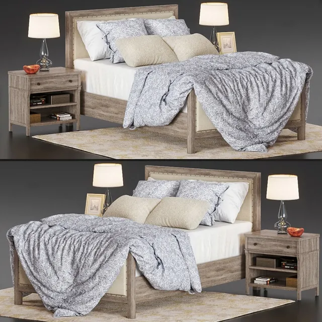 furniture – Bed Potterybarn Toulouse wood 3D Model furniture – Bed Potterybarn Toulouse wood 3D Model