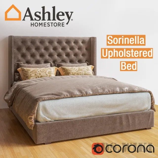 furniture – Bed Queen Ashley Sorinella 3D Model
