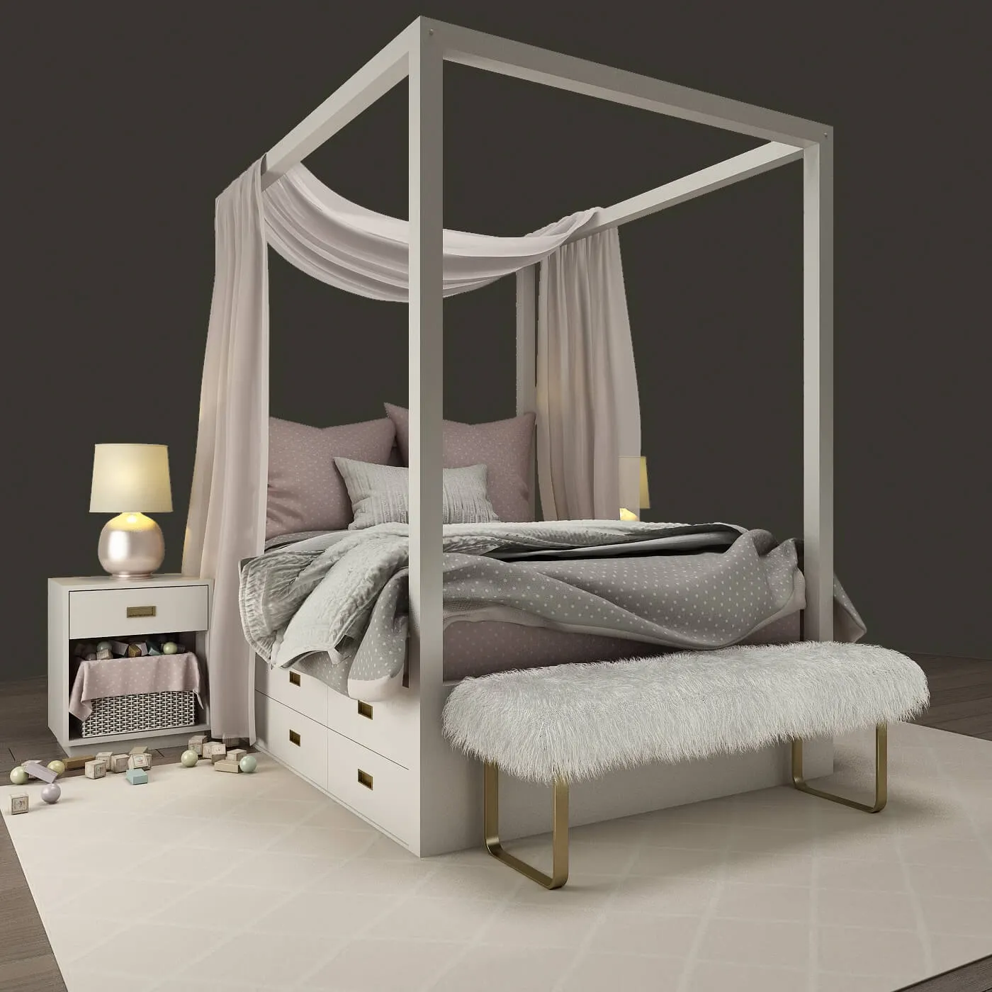 furniture – Bed Restoration Hardware Avalon 3D Model furniture – Bed Restoration Hardware Avalon 3D Model