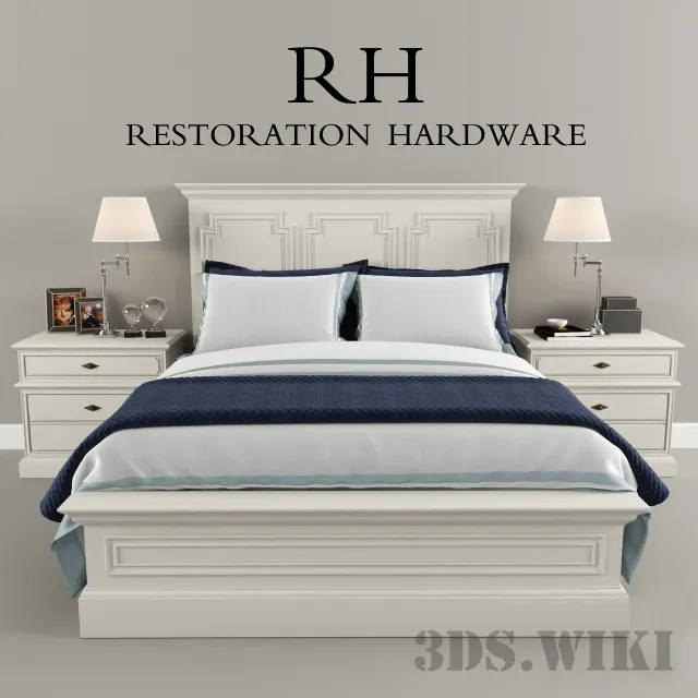 furniture – Bed Restoration Hardware Panel Montpellier 3D Model furniture – Bed Restoration Hardware Panel Montpellier 3D Model