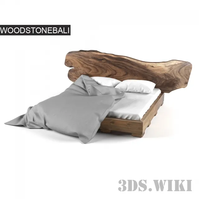 furniture – Bed SUAR by WOODSTONEBALI 3D Model