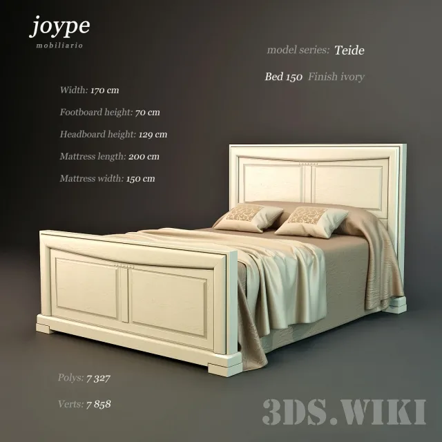 furniture – Bed Teide 150 3D Model furniture – Bed Teide 150 3D Model