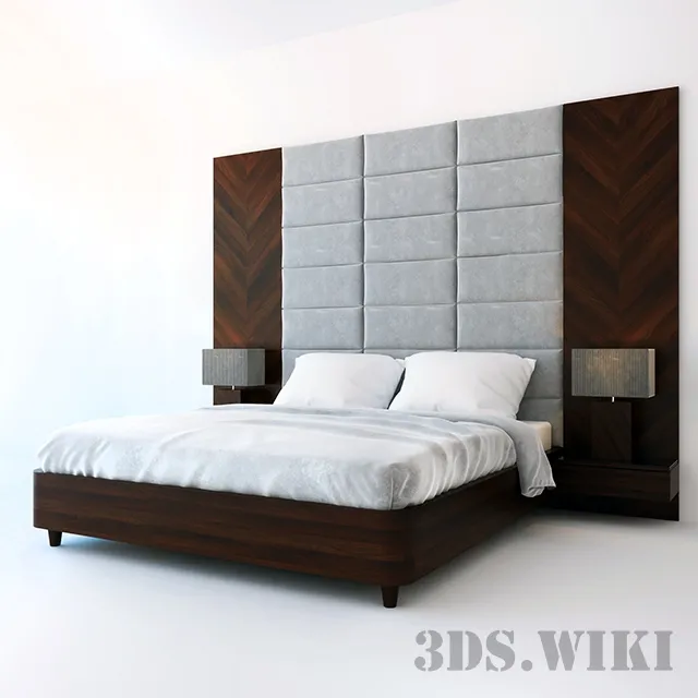 furniture – Bed “Tokyo” with square patterns 3D Model
