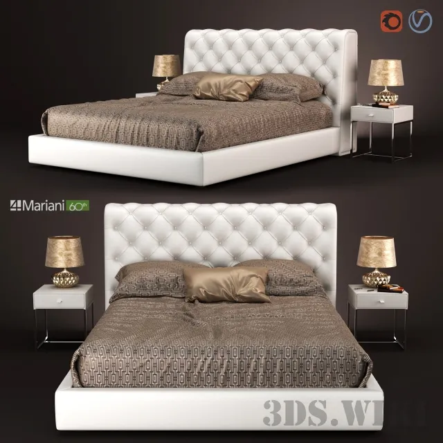 furniture – Bed TUDOR ivory i4 Mariani 3D Model furniture – Bed TUDOR ivory i4 Mariani 3D Model