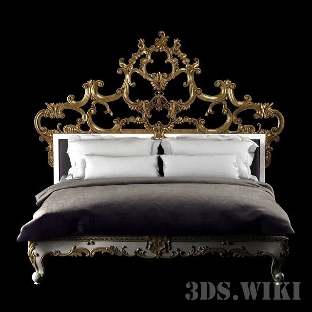 furniture – Bed Venetian King Gold Decorated 3D Model furniture – Bed Venetian King Gold Decorated 3D Model