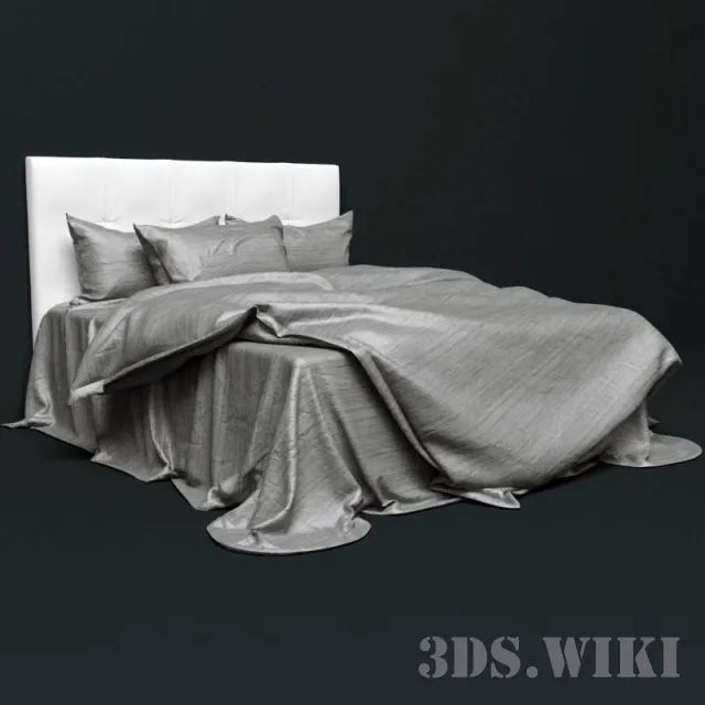 furniture – Bed + wild silk bedding 3D Model
