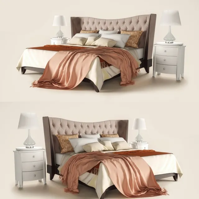 furniture – Bed with bedside tables Fratelli Barri Mestre 3D Model furniture – Bed with bedside tables Fratelli Barri Mestre 3D Model