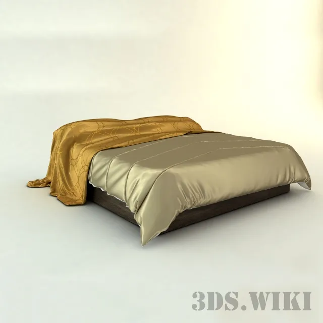 furniture – Bed with bedspread 3D Model