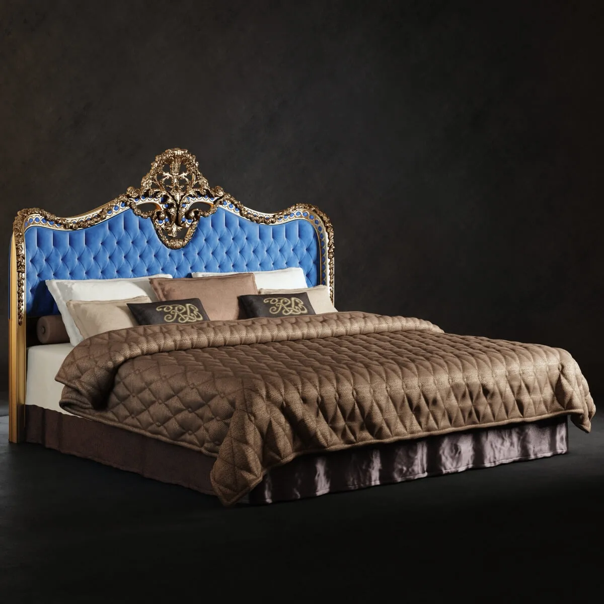 furniture – Bed with Oak Lucretia Headboard 3D Model furniture – Bed with Oak Lucretia Headboard 3D Model