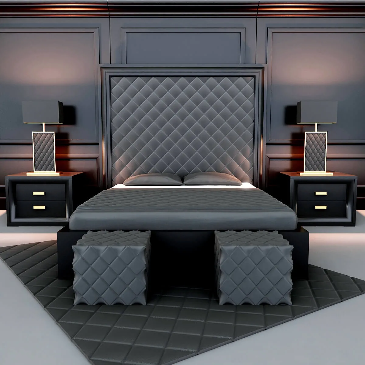 furniture – Bedroom set 1 3D Model furniture – Bedroom set 1 3D Model