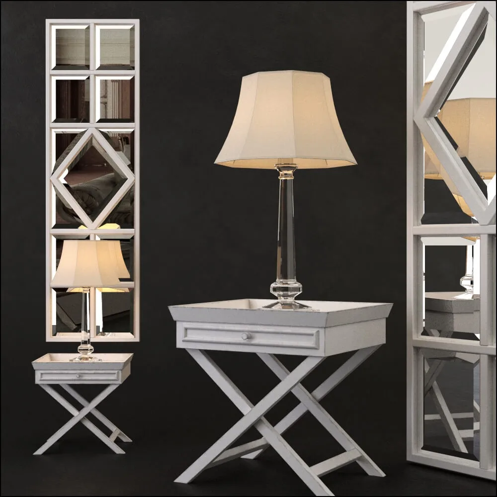 furniture – Bedside set 1 3D Model