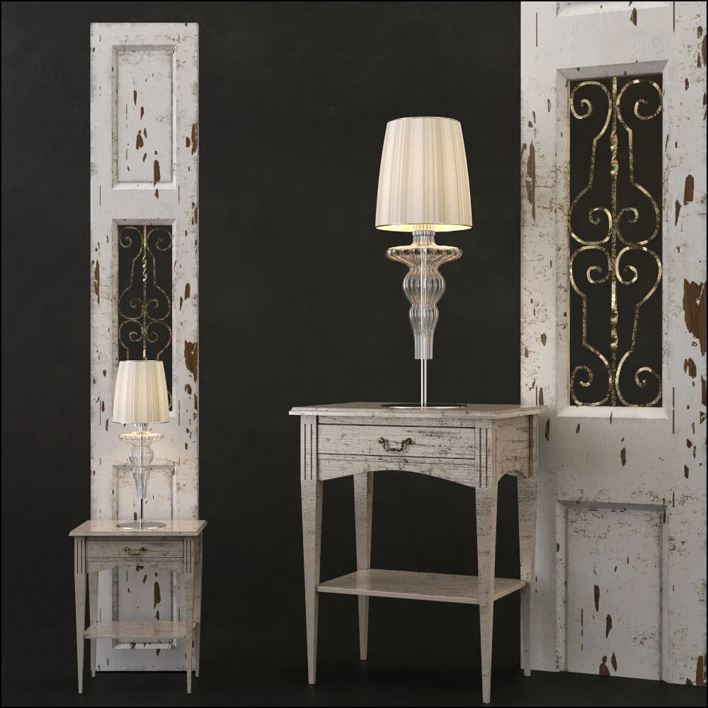 furniture – Bedside set 2 3D Model