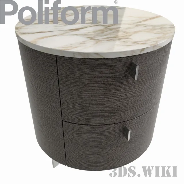 furniture – Bedside table Poliform Onda 3D Model