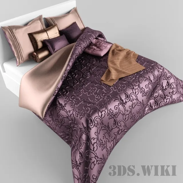 furniture – Bedspread with pillows 3D Model