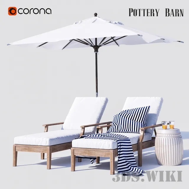 furniture – Belmont set by Pottery Barn 3D Model