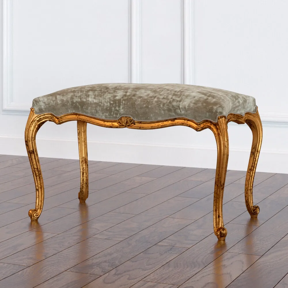 furniture – Bench 4 legs with shell 3D Model