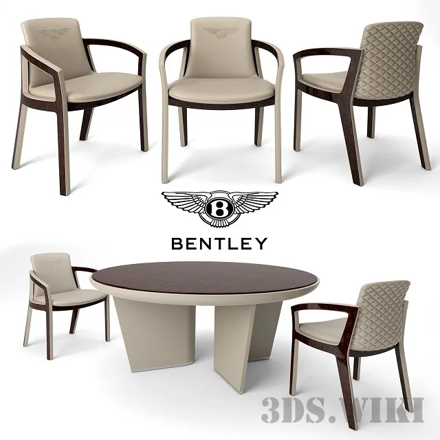 furniture – Bentley Home table and chairs Belgravia Chair Madeley Table 3D Model