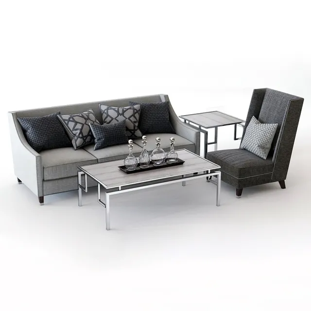 furniture – Bernhardt Palisades sofa and Driscoll chair 3D Model
