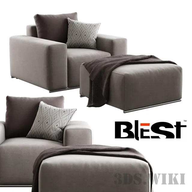 furniture – Blest / BL 101 (K1 & Pouf) 3D Model