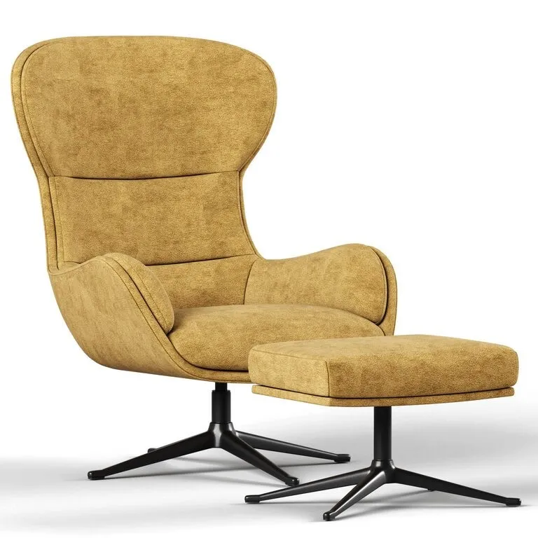 furniture – BoConcept Reno armchair with poof 3D Model