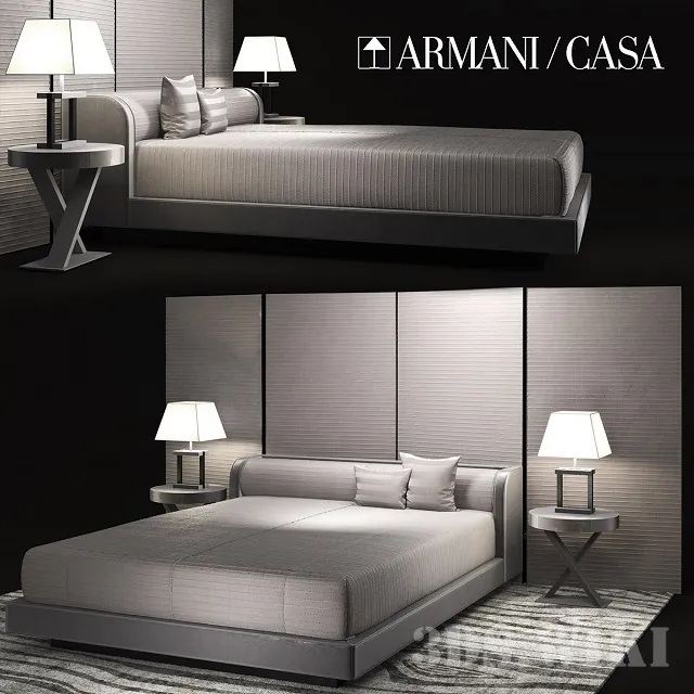 furniture – Botticelli Armani Casa bed 3D Model furniture – Botticelli Armani Casa bed 3D Model