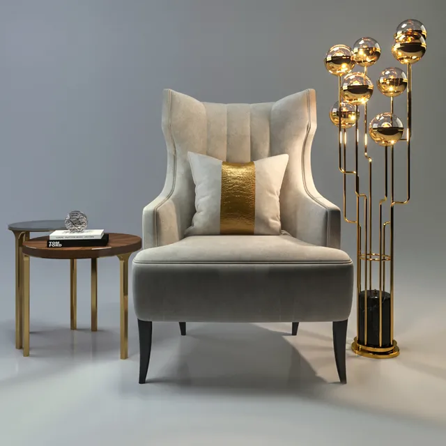 furniture – Brabbu Iguazu  Luray sidetable  Niku floorlamp 3D Model