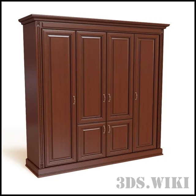 furniture – Brown wardrobe closet 3D Model