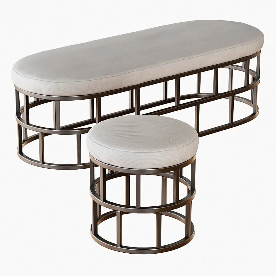 furniture – Bucket and pouf Riviera 3D Model