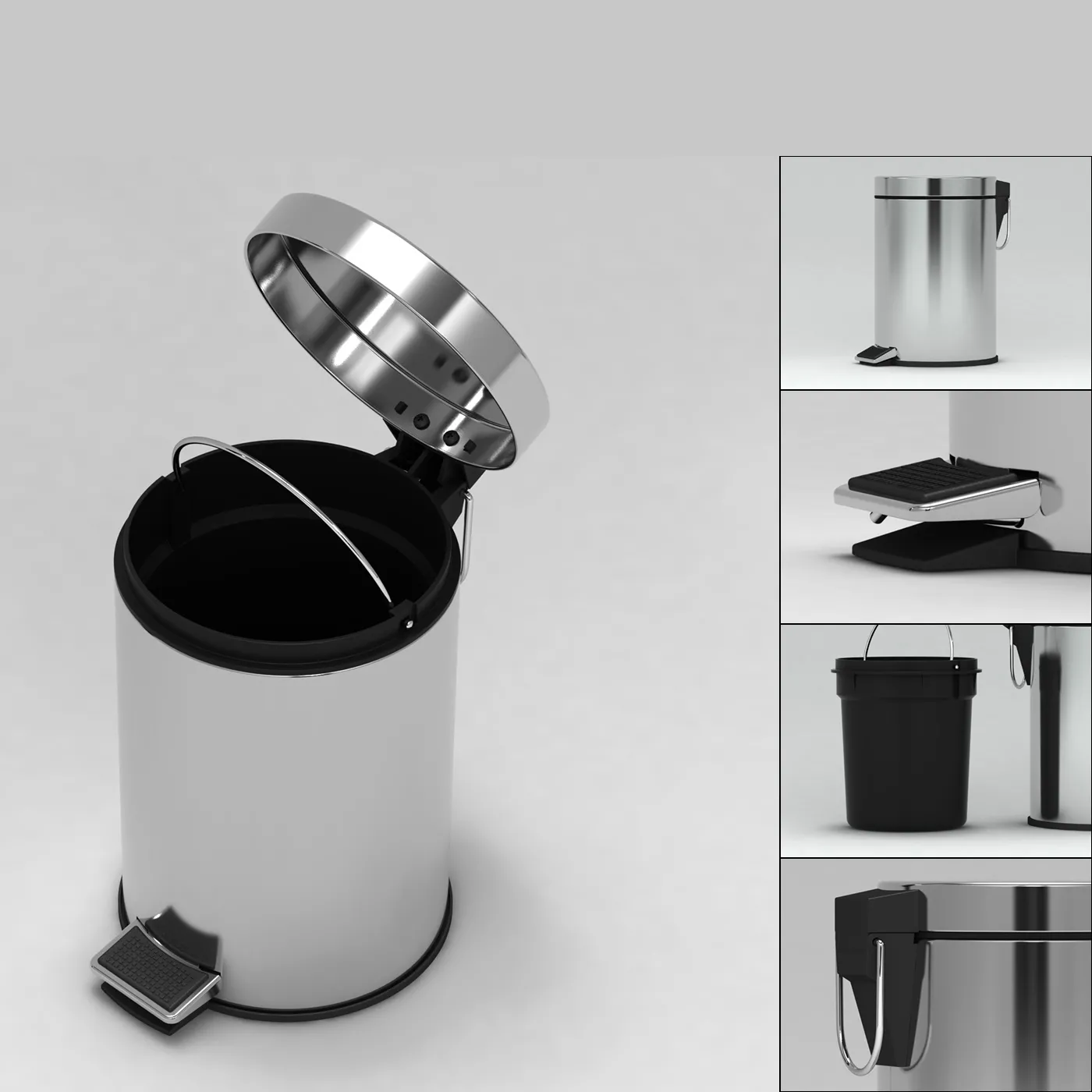 furniture – Bucket with pedal 01 3D Model